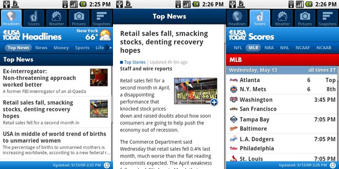 USA TODAY Android App Screen Shots