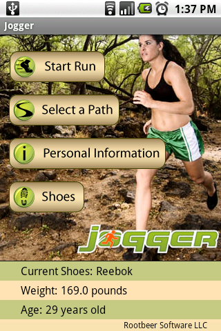 Jogger Android App screen shot