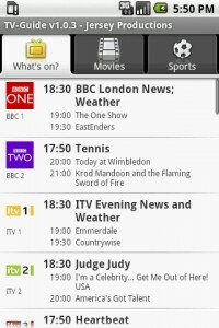 TV Guide UK Android App screen shot