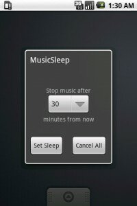 MusicSleep Android App screen shot