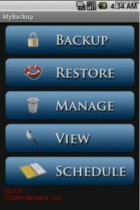 MyBackUp Pro Android App screen shot