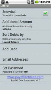 Pay Off Debt Android App screen shot