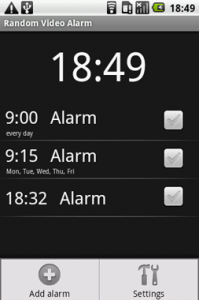RVA (Random Video Alarm) Android App screen shot