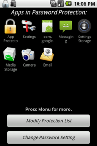 App Protector Android App screen shot