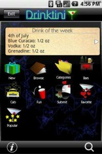 Drinktini Android App screen shot